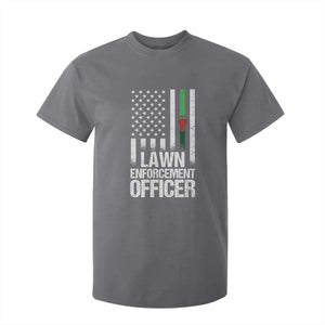 Funny Lawn Enforcement Officer T Shirt For Kid Gardening Lawn Mower American Flag TS11 Charcoal Print Your Wear