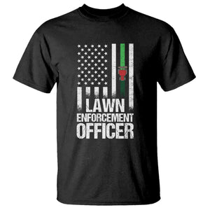 Funny Lawn Enforcement Officer T Shirt Gardening Lawn Mower American Flag TS11 Black Print Your Wear