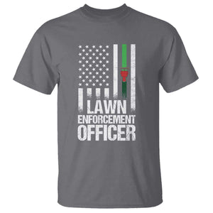 Funny Lawn Enforcement Officer T Shirt Gardening Lawn Mower American Flag TS11 Charcoal Print Your Wear