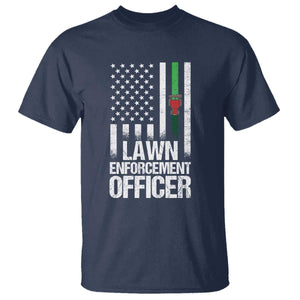 Funny Lawn Enforcement Officer T Shirt Gardening Lawn Mower American Flag TS11 Navy Print Your Wear