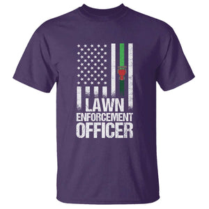 Funny Lawn Enforcement Officer T Shirt Gardening Lawn Mower American Flag TS11 Purple Print Your Wear