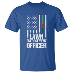 Funny Lawn Enforcement Officer T Shirt Gardening Lawn Mower American Flag TS11 Royal Blue Print Your Wear