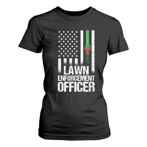 Funny Lawn Enforcement Officer T Shirt For Women Gardening Lawn Mower American Flag TS11 Black Print Your Wear