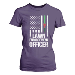 Funny Lawn Enforcement Officer T Shirt For Women Gardening Lawn Mower American Flag TS11 Purple Print Your Wear