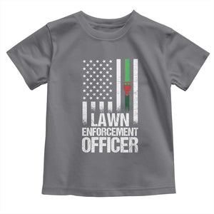 Funny Lawn Enforcement Officer Toddler T Shirt Gardening Lawn Mower American Flag TS11 Charcoal Print Your Wear