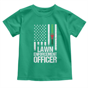 Funny Lawn Enforcement Officer Toddler T Shirt Gardening Lawn Mower American Flag TS11 Irish Green Print Your Wear