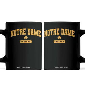 Notre Dame Indiana Coffee Mug Vintage Varsity Sports IN State Gold Shamrock