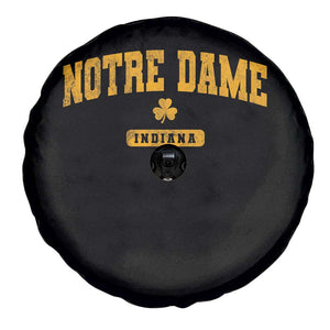 Notre Dame Indiana Spare Tire Cover Vintage Varsity Sports IN State Gold Shamrock