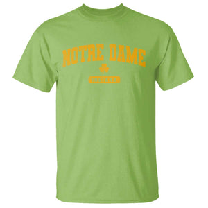 Notre Dame Indiana T Shirt Vintage Varsity Sports IN State Gold Shamrock