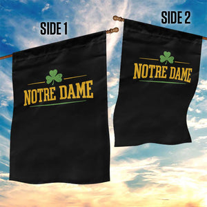 Notre Dame Garden Flag Vintage Varsity Sports IN State Gold Shamrock