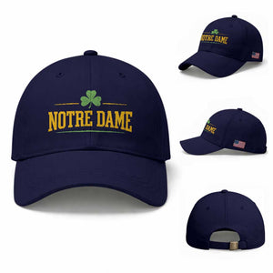 Notre Dame Baseball Cap Vintage Varsity Sports IN State Gold Shamrock