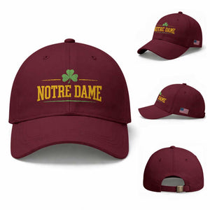 Notre Dame Baseball Cap Vintage Varsity Sports IN State Gold Shamrock