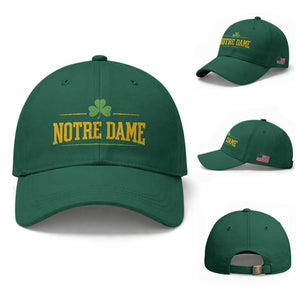 Notre Dame Baseball Cap Vintage Varsity Sports IN State Gold Shamrock