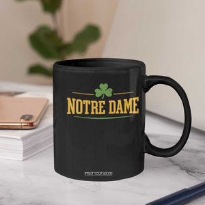Notre Dame Coffee Mug Vintage Varsity Sports IN State Gold Shamrock