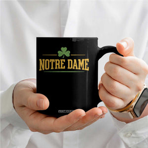 Notre Dame Coffee Mug Vintage Varsity Sports IN State Gold Shamrock