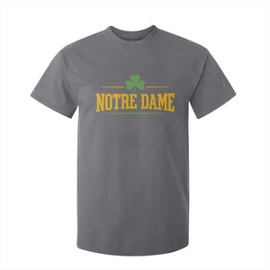 Notre Dame T Shirt For Kid Vintage Varsity Sports IN State Gold Shamrock