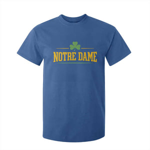 Notre Dame T Shirt For Kid Vintage Varsity Sports IN State Gold Shamrock