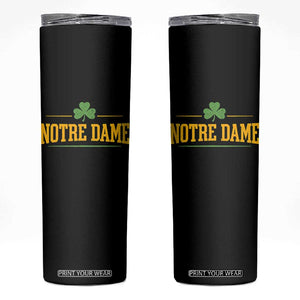 Notre Dame Skinny Tumbler Vintage Varsity Sports IN State Gold Shamrock