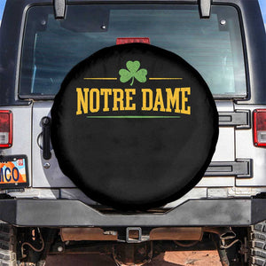 Notre Dame Spare Tire Cover Vintage Varsity Sports IN State Gold Shamrock
