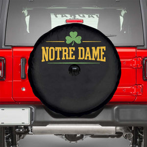 Notre Dame Spare Tire Cover Vintage Varsity Sports IN State Gold Shamrock
