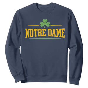 Notre Dame Sweatshirt Vintage Varsity Sports IN State Gold Shamrock