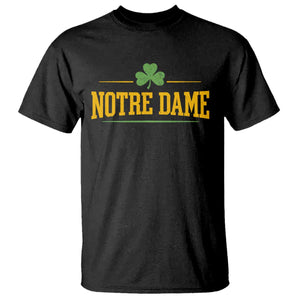 Notre Dame T Shirt Vintage Varsity Sports IN State Gold Shamrock