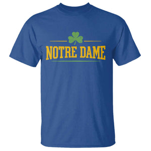 Notre Dame T Shirt Vintage Varsity Sports IN State Gold Shamrock
