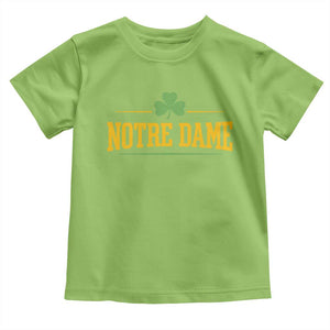 Notre Dame Toddler T Shirt Vintage Varsity Sports IN State Gold Shamrock