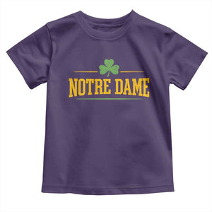 Notre Dame Toddler T Shirt Vintage Varsity Sports IN State Gold Shamrock
