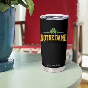 Notre Dame Tumbler Cup Vintage Varsity Sports IN State Gold Shamrock