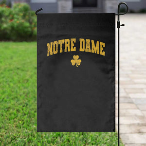 Notre Dame Indiana State Garden Flag Vintage Varsity Sports Jersey Style Gold Shamrock