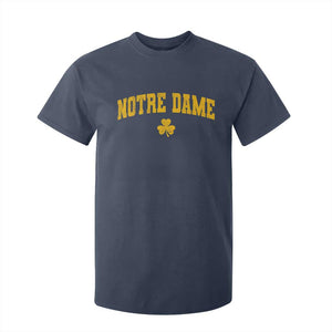 Notre Dame Indiana State T Shirt For Kid Vintage Varsity Sports Jersey Style Gold Shamrock