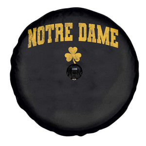 Notre Dame Indiana State Spare Tire Cover Vintage Varsity Sports Jersey Style Gold Shamrock