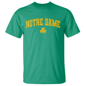 Notre Dame Indiana State T Shirt Vintage Varsity Sports Jersey Style Gold Shamrock