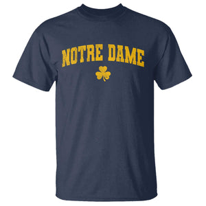 Notre Dame Indiana State T Shirt Vintage Varsity Sports Jersey Style Gold Shamrock