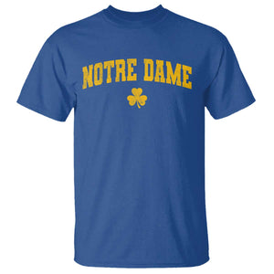 Notre Dame Indiana State T Shirt Vintage Varsity Sports Jersey Style Gold Shamrock