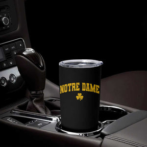 Notre Dame Indiana State Tumbler Cup Vintage Varsity Sports Jersey Style Gold Shamrock