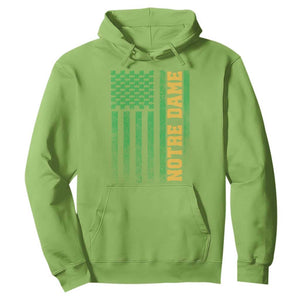 Vintage Notre Dame Indiana Shamrock American Flag Hoodie