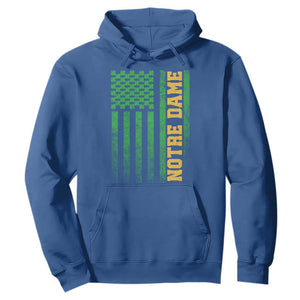 Vintage Notre Dame Indiana Shamrock American Flag Hoodie
