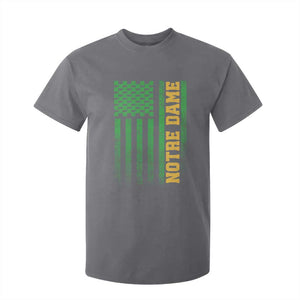 Vintage Notre Dame Indiana Shamrock American Flag T Shirt For Kid