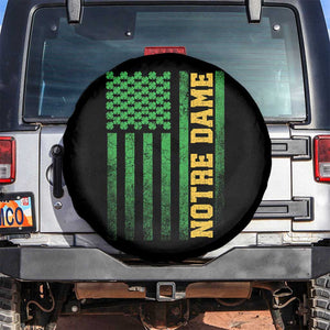 Vintage Notre Dame Indiana Shamrock American Flag Spare Tire Cover