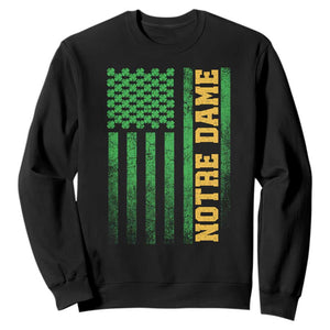 Vintage Notre Dame Indiana Shamrock American Flag Sweatshirt