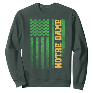 Vintage Notre Dame Indiana Shamrock American Flag Sweatshirt