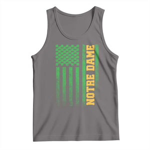 Vintage Notre Dame Indiana Shamrock American Flag Tank Top