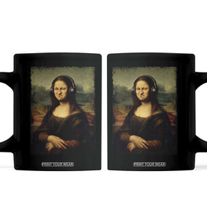 Funny Mona Lisa Bass Face Music Lovers DJs Coffee Mug