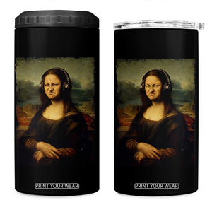 Funny Mona Lisa Bass Face Music Lovers DJs 4 in 1 Can Cooler Tumbler