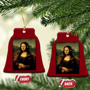 Funny Mona Lisa Bass Face Music Lovers DJs Ceramic Ornament