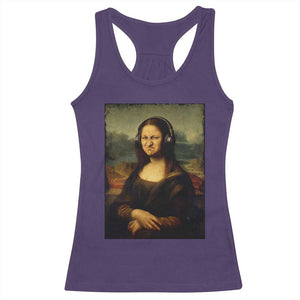 Funny Mona Lisa Bass Face Music Lovers DJs Racerback Tank Top