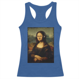 Funny Mona Lisa Bass Face Music Lovers DJs Racerback Tank Top