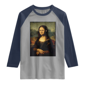 Funny Mona Lisa Bass Face Music Lovers DJs Raglan Shirt